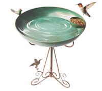 Garden Water Station - 43 x 30 cm, Robust Hanging Poultry Drinker, Rustproof Decorative Bowl, Decorative Wild Bird Protection Plate, For Animal Watching On The Patio And In The Garden