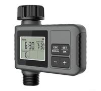 Garden Water Timer IP55 Rain Delay Child Lock Large LCD Auto/Manual Mode | ABS and UV-resistant body for outdoor use Easy button interface 1-360min watering range 0.05-0.8Mpa pressure support