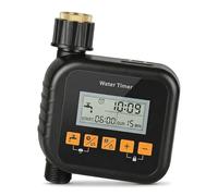 Garden Water Timer with Brass Inlet & Outlet, Automatic Irrigation Controller with Large LCD Screen, Hose Timer with Rain Delay & Manual Mode, Programmable Sprinkler system for Lawn Garden Greenhouse