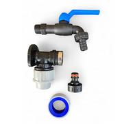 Garden Watering Mdpe Wall/Back Plate+Tough Nylon Tap+PTFE Tape+Quick Connector, (20mm)