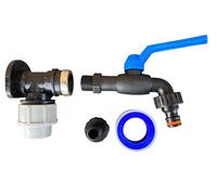 Garden Watering Mdpe Wall/Back Plate+Tough Nylon Tap+PTFE Tape+Quick Connector, (25mm)