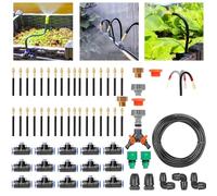 Garden Watering System 20-50m 65.6ft-164ft Auto Drip Irrigation System with Timer DIY Solution for Gardens Greenhouses Patios & Lawn - Effortless Plant Care + Water-Saving30m/98.4ft-WithoutTimer