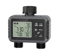 Garden Watering Timer with Two Independent Programmable Timers, IPX5 Waterproof, Supports Manual and Automatic Watering Modes, Smart Rain Delay Function