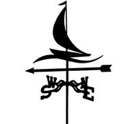 Garden Weather Decorative Sailboat Weather Vane Sailing boat Silhouette Weathervane Measuring Tool Gifts Vane