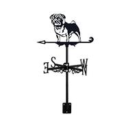 Garden Weather Vane Weathervane Dog Weathervane Decorative Yard Wind Direction Indicator Measuring Tool with Anti-Rust Coating for Outdoor Animal Decor Craft,Leonberger (Pug)