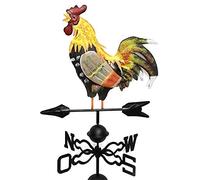 Garden Weather Vane With Stake, Double Painted Chicken Weathervane Rooster Weathervanes, Wind Direction Garden Patio Decor For Roof, Shack, Yard Indicating
