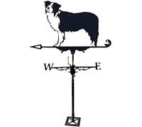 Garden Weathervane Metal Weathervane with Roof Mount Border Collie Weather Vanes Garden Stakes Ornament Wind Direction Indicator Creative Stainless Steel Home Decor for Farm Yard Garden