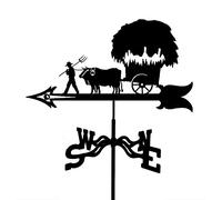 Garden Weathervane,Stainless Steel Weather Vane Outdoor Decoration Durable Retro Farm Scene Garden Market Wind Direction Indicator Professional Measuring Tools