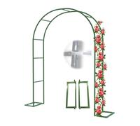 Garden Wedding Archway with Bases - Metal Trellis for Climbing Plants & Vines Green Color Sizes W120-350cm - Perfect for Outdoor Events & Romantic Ceremonies