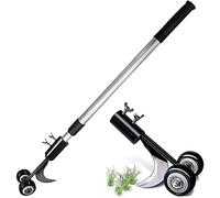 Garden Weeding Snatcher Tool with Wheels, Handled Weeder for Crevice & Crack Cleaning - Ideal for Patio, Block, Paving - Easy Weed Remover