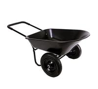 Garden WHEELBARROW 150kg Heavy Duty 85Ltr Toughened Plastic Tray Yard Equine Barrow 2 Wheels with All Terrain Pneumatic Tyres