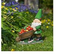 Garden Wheelbarrow Gnome Ornament Fun Garden Wheel barrow Wilf Vegetables Gift