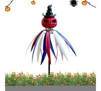 Garden Wind Spinner, Scarecrow Windmill Sculpture, Spooky Halloween Decor with Whimsical Motion, Festive Yard Art for Patio, Pathway, Lawn, Porch, Balcony, Party, Holiday, Fence, Garden