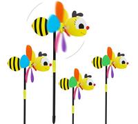Garden Windmill Animal Pinwheel, 4PCS Large Animal Bee Windmill Wind Spinner, D Colourful Wind Spinners Lawn Pinwheel for DIY, Yard, Party, Outdoor