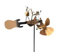 Garden Windmill, Metal Yard Windmills, 9.84x5.91in Decorative Microphone Bell and Bee Wind Spinner, Weather Resistant Design for Park, Farmhouse, Patio, Outdoor Landscape Decor