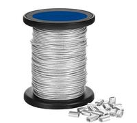 Garden Wire for Climbing Plants 1.5/2/3mm*50m Stainless Steel Wire Rope Resistant Strong Line PVC Coated Flexible Clothesline Kit(3mm)