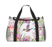 garden with birds and flowers Hand Travel Bag - Large Reusable Shopping Tote Bag, Perfect for Outdoor Activities, Sports, Camping & Groceries, Black, One Size