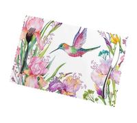 Garden With Birds And Flowers Placemats Set Of 6.Heat-Resistant,Washable And Reusable. Table Mat For Indoor And Outdoor Use.30x45cm.