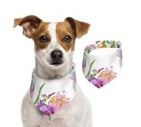 Garden With Birds And Flowers Print Christmas Pet Scarf Accessory For Winter Wear Seasonal Present And Holiday Outfit