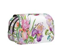 Garden with Birds and Flowers Print Pencil Case Large Capacity Pen Pouch Pencil Bag with 2 Compartments Pen Holder Organizer Stationery Bag