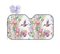 Garden with Birds and Flowers Printing Windshield Sun Shade for Car. Reflective UV and Heat Shield with Keeps Interior Cool Universal Sedans