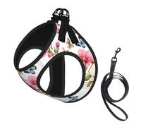 garden with birds and flowers Small Pet Harness Vest - Full Print Design, Adjustable and Reflective for Safety, Suitable for Small Cats and Dogs Pet leash vest