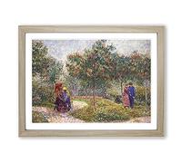 Garden With Courting Couples By Vincent Van Gogh Classic Painting Framed Wall Art Print, Ready to Hang Picture for Living Room Bedroom Home Office Décor, Oak A2 (64 x 46 cm)