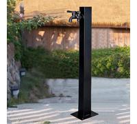 Garden with Independent Hose Support & Square Tap for Irrigat and Washing, 60 cm (23.6") Tall, Black Outdoor Watering Solut