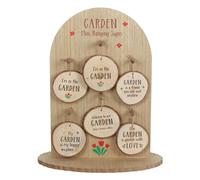Garden Wood Slice Mini Hanging Sign Display
