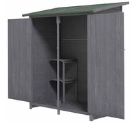 Outsunny 4' 2'' x 2' 3'' Wooden Outdoor Storage Unit - Grey, Cream