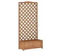 Outsunny Garden Wooden Planter Box with Trellis Flower Raised Bed, 76x36x170cm