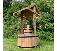 Garden Wooden Planter Wishing Well Patio Plant Pot Ornament Large