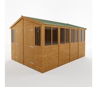 Rowlinson 9 Ft. W x 12 Ft. D Shiplap Apex Wooden Shed brown