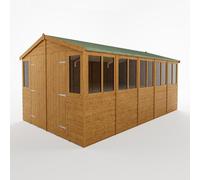 Garden Workshop 9 x 15ft Rowlinsons Range Wooden Shiplap Apex Storage Shed