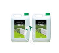 Garden Xpert Algae, Lichen & Mould Cleaner | 5 litre (2 Pack) & Long Hose Trigger Spray (130cm length) | For Patios, Natural Stone, Paving Slabs, Decking & Roofs | Ready to Use | Pet Friendly Once Dry