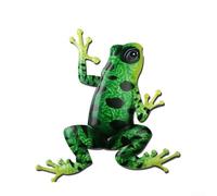 Garden Yard Metal Frog Decoration for Outdoor Use, Metal Statue with Unique Art Deco Style for Wall or Patio (Green1)
