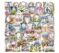 Garden Yard Stickers 50PCS Realistic Transparent Stickers for Garden Yard,Colorful Waterproof Sticker for Laptop,Stationery,Luggage,Scrapbooking,Water Bottles,Gifts,Journaling,Planner