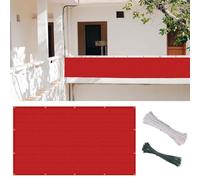 Garden130x340 cm 220 g/m² Tear-Resistant Outdoor Balcony Shade 90% UV Protection with Cords for Patio Terrace Red Color