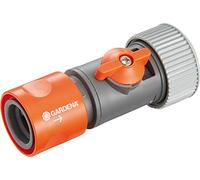 Gardena 0943-50 Hose Connector with Control Valve 19 mm 3/4" Loose, Grey/Orange, 30x20x20 cm