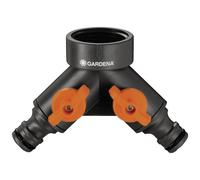 GARDENA 07155-20 Brass 2-Way Splitter 3/4" for Dual Hose Connection