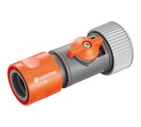 Gardena 0943-50 Hose Connector with Control Valve 19 mm 3/4" Loose, Grey/Orange, 30x20x20 cm