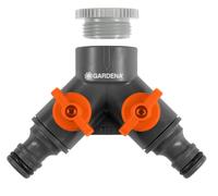 Gardena 940 (936) - 2-way tap valve - 21 mm - G 1/2 inch or 26.5 mm - silver