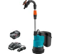 Gardena 2000/2 P4A 18v Cordless Rainwater Submersible Water Butt Tank Pump 1 x 4ah Li-ion Charger