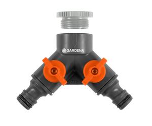 Gardena 940 (936) - 2-way tap valve - 21 mm - G 1/2 inch or 26.5 mm - silver