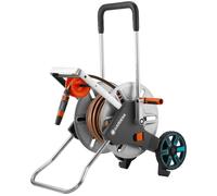 GARDENA AquaRoll M Easy Metal Set Hose Trolley - 25 m, Silver/Grey