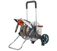 Gardena AquaRoll M Easy Metal Trolley - 25m Flex Hose Guide Set, Foldable Handle