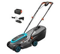 Gardena Battery Lawnmower PowerMax 32/18V P4A Ready-To-Use Set: 32 cm width, 30 l capacity, Ergonomic, Height adjust, Cordless (14632-20)