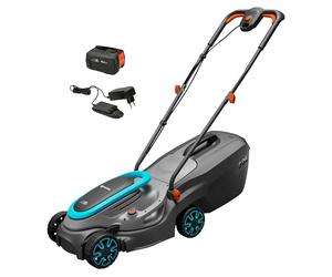 Gardena Battery Lawnmower PowerMax 32/18V P4A Ready-To-Use Set: 32 cm width, 30 l capacity, Ergonomic, Height adjust, Cordless (14632-20)