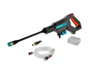 Gardena Battery Medium-Pressure Washer AquaClean 24/18V P4A Solo: Adjustable Water Pressure, Nozzle attachments, 3 Cleaning Modes, Portable Outdoor Tool, Cordless (14800-55)