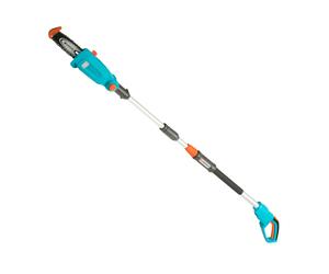 Gardena Battery Telescopic Pruner TCS 20/18 V P4A Without Battery: Pruning Saw with a Range of up to 4 m, 20 cm bar, Angled Head, Including Harness